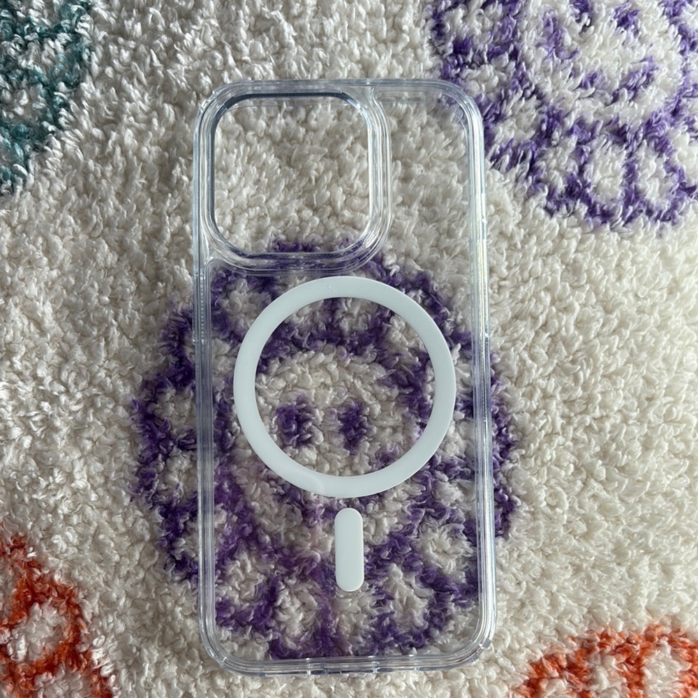 Clear Phone Case with White Accents